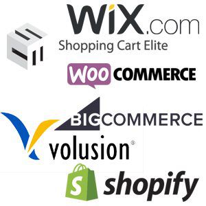 Collection of ecommerce and website service provider logos